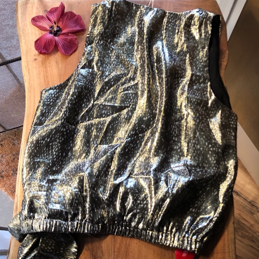 Ramy Brook | Silk Sleeveless Top V-Neck Silvery Snakeskin Print, Size L - Picture 9 of 12